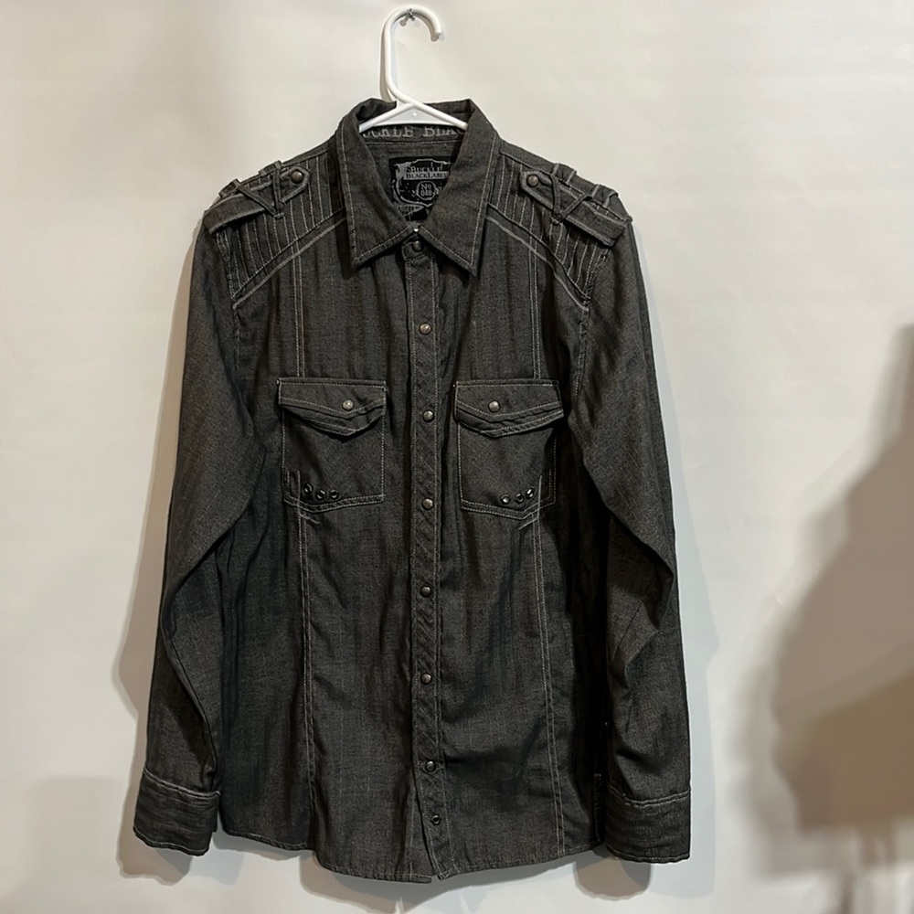 BUCKLE BLACK LABEL SLIM FIT Long Sleeve Shirt Size Medium
